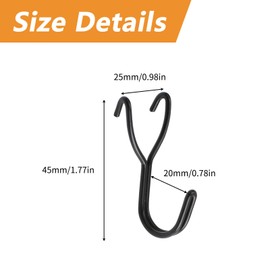 MOROBOR Black Pegboard Hooks, 50pcs 25mm Stainless Steel Hooks Rustproof Wall Hooks for Hanging Towels Keys Hats Coats on Bathroom Kitchen Living Room