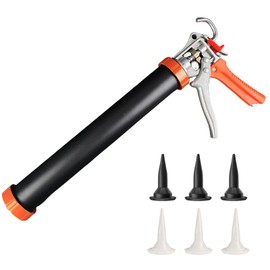 Sausage Caulking Gun,20 oz Sausage Foil Pack/10 oz Cartridge Adhesive Dual-Purpose,18:1 Thrust,15” Aluminum Sealant Manual Caulk Gun Kit With 6 Cone Nozzles (1 Pack)