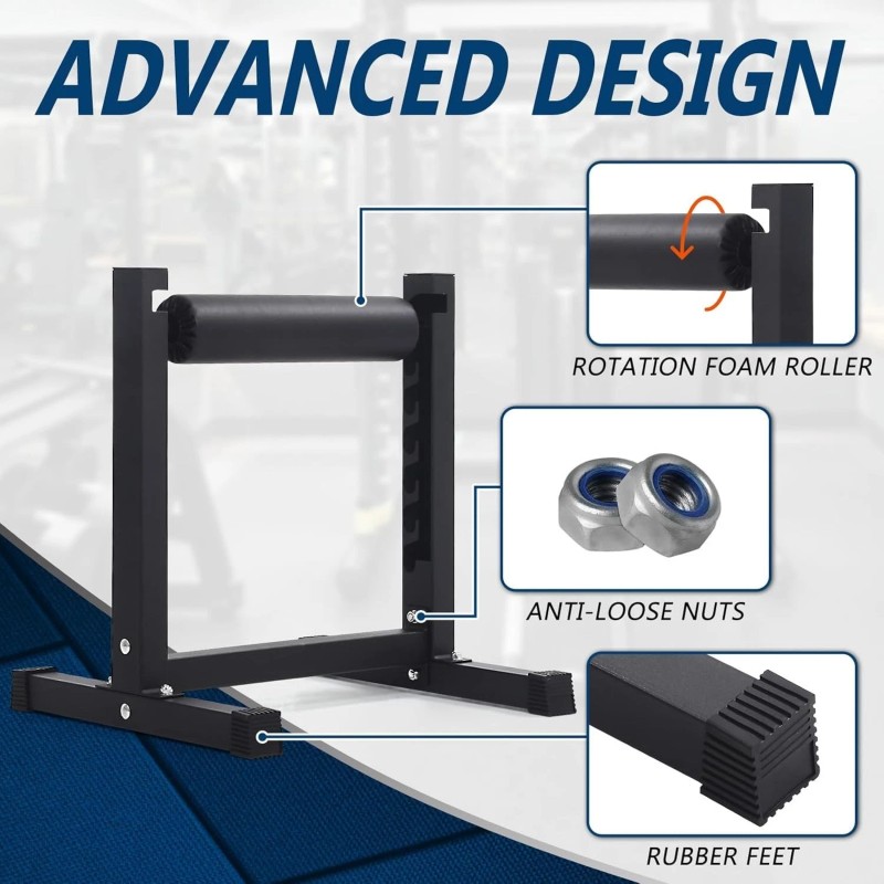 Unbranded Adjustable Split Squat Stand Roller 7-Level Height Settings for