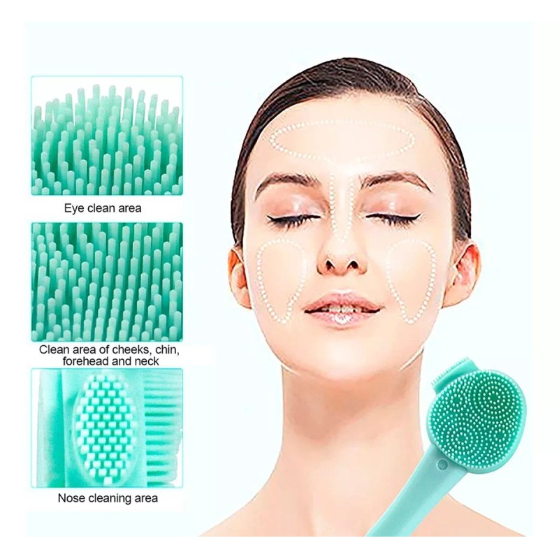 Universo en Linea Cepillo Exfoliante Facial Cuidado Piel Silicona Doble