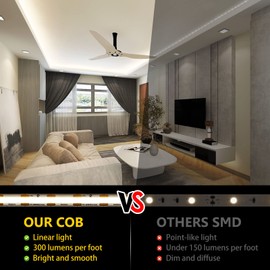 EMITEVER COB LED Strip Lights Neutral White, 4000K Tape Light Premium High Density, 24V, 300+Lumens/ft, 2400LEDs/Spool, Ra 90+, 16.4ft, 3W/ft, UL Listed 5 Year Warranty (Power Supply Sold Separately)