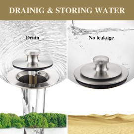 UNI-DRAIN Bathtub Drain Plug with Hair Catcher 1-1/4" NPSM Bathtub Drain Stopper Fine Thread(Nickel Brushed)