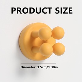 SAHENITEANA Soportes de Silicona para Cepillos de Dientes, Gancho de Pared Sin Perforaciones, Gancho Multifunción, Impermeable, Gancho Pegajoso Sin Costura Reutilizable (Amarillo)