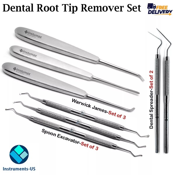 INSTUMAX® Dental Root Tip Removal Tools Extraction Elevator Spoon Excavator