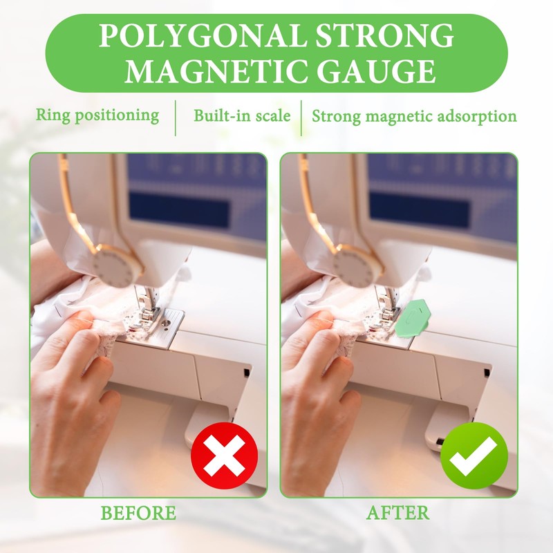 2 pcs Magnetic Seam Guide for Sewing Machine, Magnetic Seam