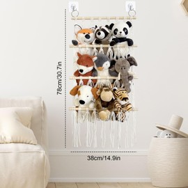 Cuddly Toy Storage, Storage Cuddly Toy, Stuffed Toy Storage, 3 Tier Hanging Stuffed Toy Storage Net for Children's Room, Living Room, Bedroom