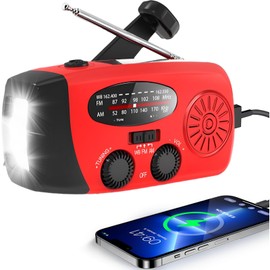 NOCTINGALE Hand Crank Emergency Radio, AM/FM/NOAA Weather Radio with 2000mAh Battery Operated, Solar Powered & USB Charging, Flashlight, Reading Light,SOS Alarm, Headphone Jack for Outdoor Indoor