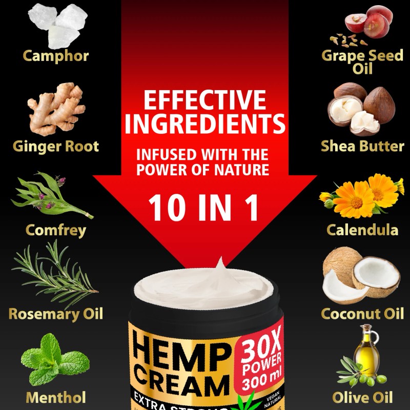 dutch health llp HEMP CREAM EXTRA STRONG 10 oz |