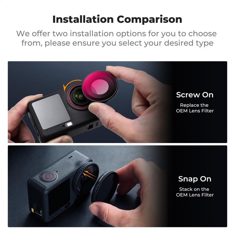 K&F CONCEPT Snap-on Black Diffusion 1/4 Filters Compatible with DJI
