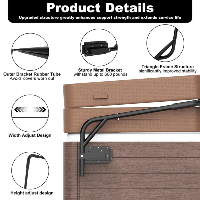 Dogetgd Spa Cover Lift Top Mount Spa & Hot Tub