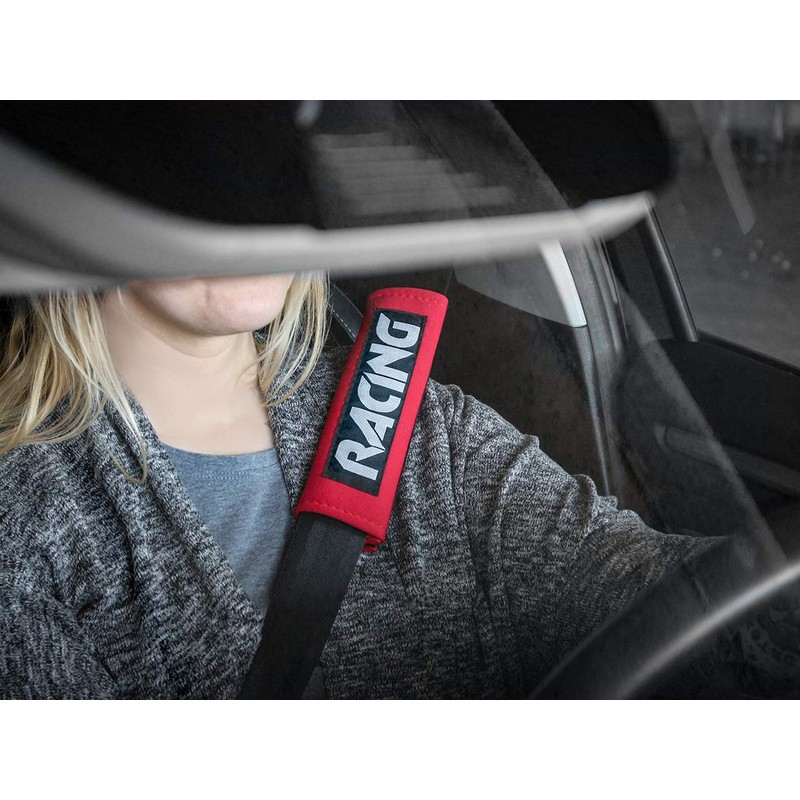 LAS Racing 28208 Seat Belt Pads, Red, Pack of 2