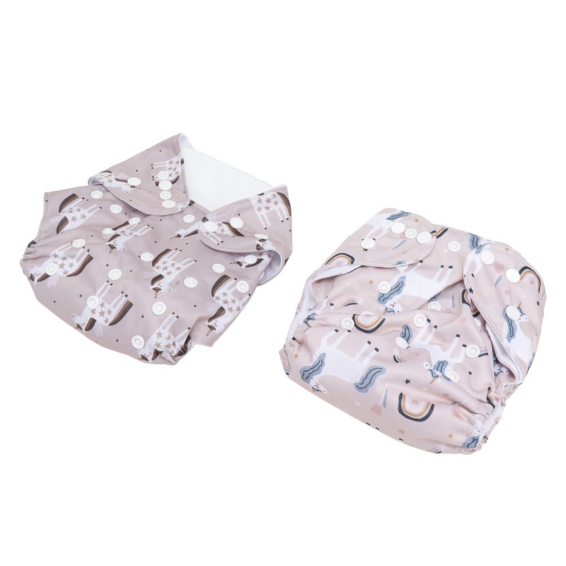 2pcs Baby Cloth Diapers Reusable Washable One Size Adjustable Stretchy