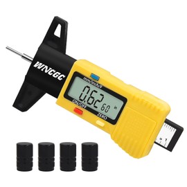 WNCGC Tire Tread Depth Gauge, 3 Modes Digital Tire Depth Gauge-Fractional Inch, Decimal Inch and Millimeter for Motorcycles, Cars, Trucks, Vans, SUV - Yellow