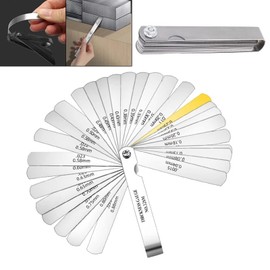 32 Blades Feeler Gauge, 32 Blades Stainless Steel, Valve Gauge, Spacer Gauge, High Precision Feeler Gauge, Stainless Steel, for Measuring Gap Width Thickness Metric Sizes