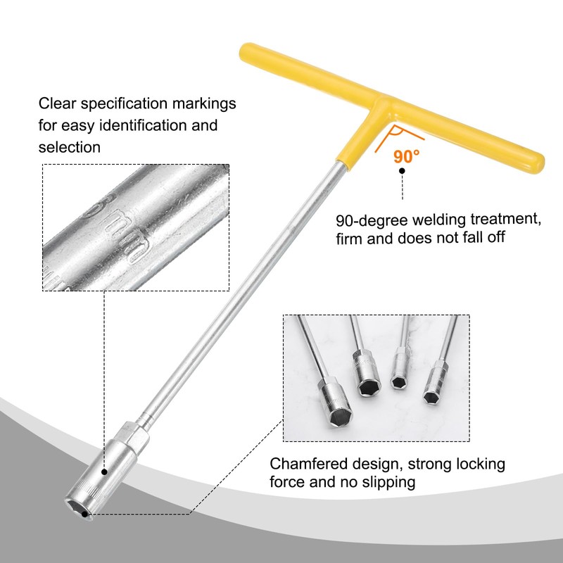 sourcing map T-Handle Metric Socket Wrench 11mm High Carbon Steel