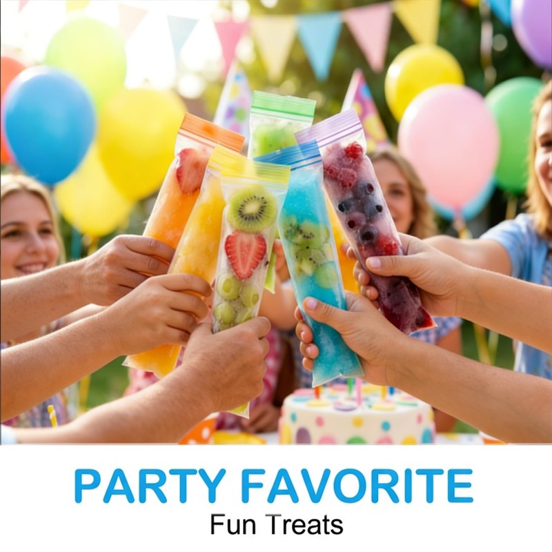 100PCS RAINFLOW Disposable Popsicles Molds Bags - Freezer Ice Pop