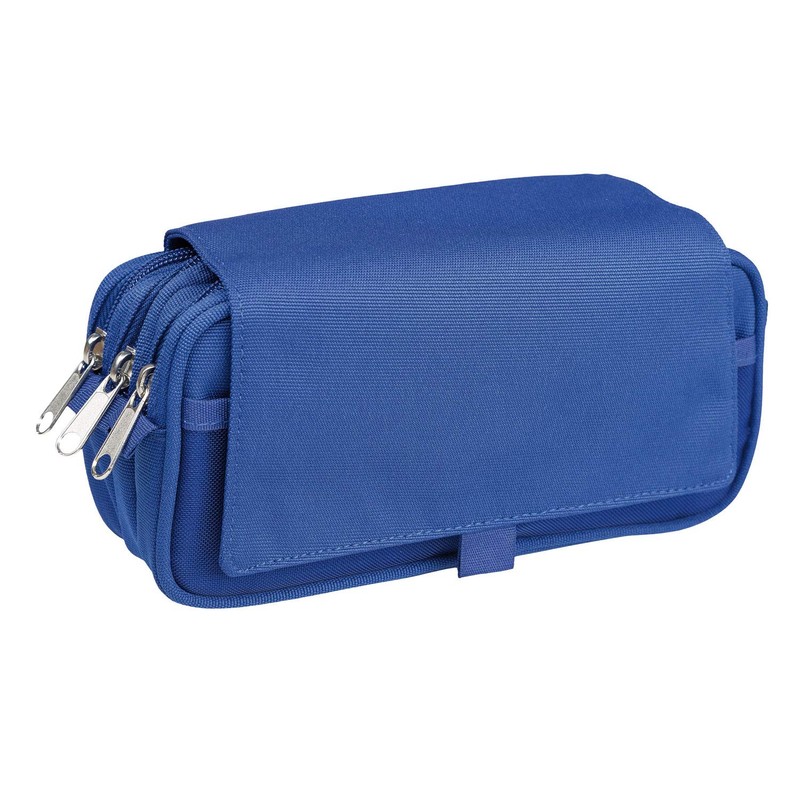 Idena 23911 Pen Case with 4 Compartments, Zip and Velcro