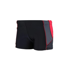 Aquarti Swimming Trunks Boys - Swimming Trunks Boys with Side Inserts, Swimming Trunks for Boys Quick Drying, Black/Graphite/Red, 158