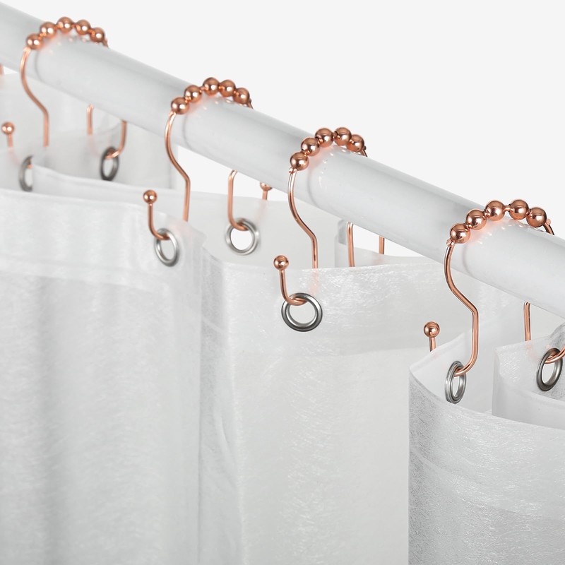 Goowin Shower Curtain Hooks, 12 Pcs Shower Curtain Rings, Stainless