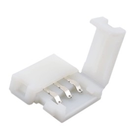 Vrabocry - 10 conectores de tira de luz LED RGB de 3 pines de 10 mm de ancho, sin huecos, conectores adaptadores sin soldadura para SMD 5050 multicolor WS2811 WS2812B SK6812