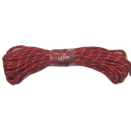 Yacht Braid Polyester Rope Red and White 3/8 inch (50 ft.)
