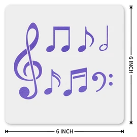 MAGJUCHE Music Notes Stencil 6 Inches, Reusable Musical Stencil for Painting DIY Crafts Decor