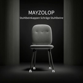 MAYZOLOP Pack of 16 Transparent Chair Leg Caps, Diameter 29-34 mm, Slanted Chair Legs with Grey Felt, Hardwood Floor Chair Leg Protectors, Round Chair Leg Caps, No Noise, No Scratches