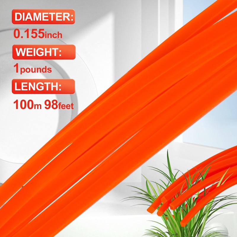 CHKEQIJI Professional 155-Inch x 98-Foot Weed Eater String Trimmer Line