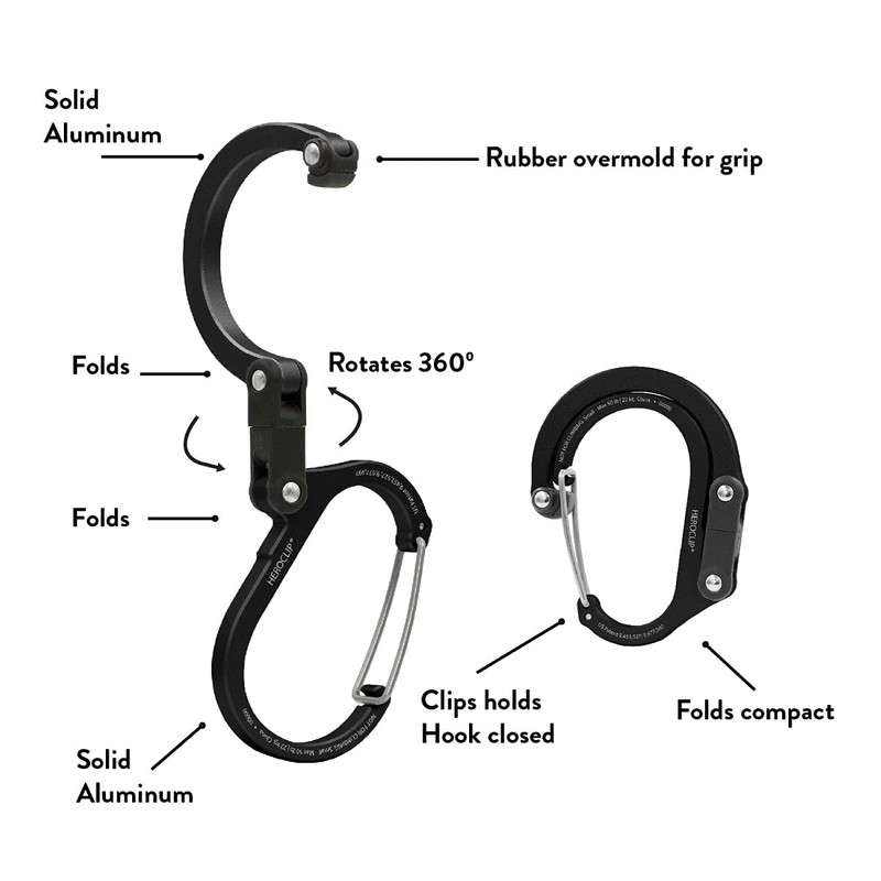 GEAR AID HEROCLIP Carabiner Clip and Hook (Large) for Camping,
