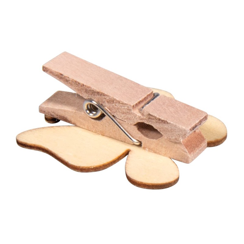 Rayher Wood Clothes pegs Butterfly + Bird, Coloured, 3-3.5cm, tab-Bag