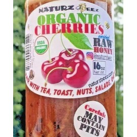 NATURZ BEEZ ORGANIC RAW HONEY & ORGANIC CHERRIES 1LB USDA ORGANIC CERTIFIED