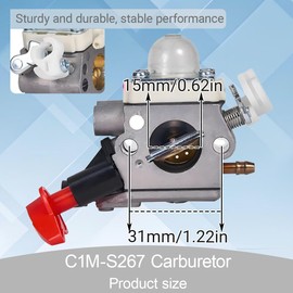 Qiuwanzia C1M-S267 Carburetor for Stihl FS40 FS40C FS50 FS50C FS56 FS56C FS56RC FS70C FC56 FC56C FC70 FC70C HT56 HT56C KN56 KN56RC KM56 KM56C Trimmer 4144 120 0608 with 4144 124 2800 Air Filter