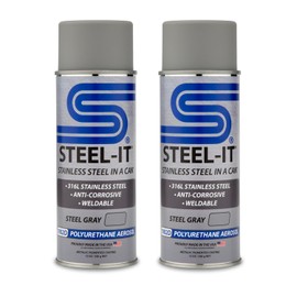 Steel-It 1002D Polyurethane Aerosol, Industrial Paint Coatings, Weldable, Easy to Apply - Steel Gray (2 Pack)