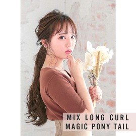 AQUADOLL wgt806-A-NBR Wig, Ponytail, Mix, Long, Curl, Magic Pony Magic Pony Arrangement, Point Wig, NBR. Natural Brown