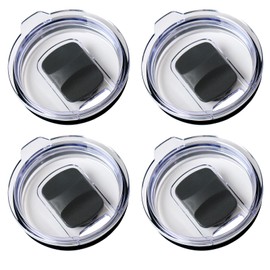 Tapas de 20oz - Juego de 4, Cierre Magnético Negro, Tapa Magnética Antivuelco, Tapa a Prueba de Salpicaduras y Salpicaduras, Compatible con las Tazas Clásicas de Acero Inoxidable