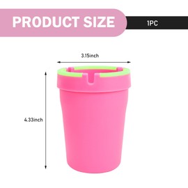 Shakas Car Ashtray, Smokeless Odor-resistant Portable Ashtray with Luminous Strip, Flame-retardant PP Mini Multi-functional Detachable and Cleanable Cup Holder Trash Can, for Most Cars (Pink)