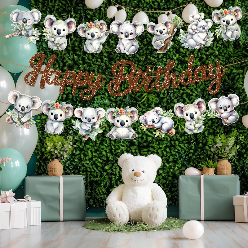 3 Piece Koala Themed Banner Set, Indoor/Outdoor Decorative Banners, Perfect