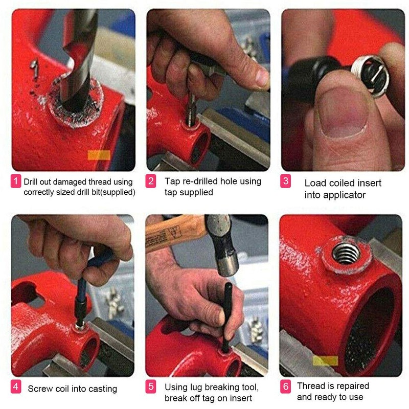 25Pcs Thread Repair Tool Kit, M7 Thread Repair Insert Kit