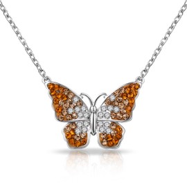 Philip Jones Butterfly Necklace with Zircondia® Crystals