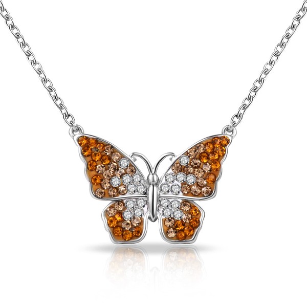 Philip Jones Butterfly Necklace with Zircondia® Crystals