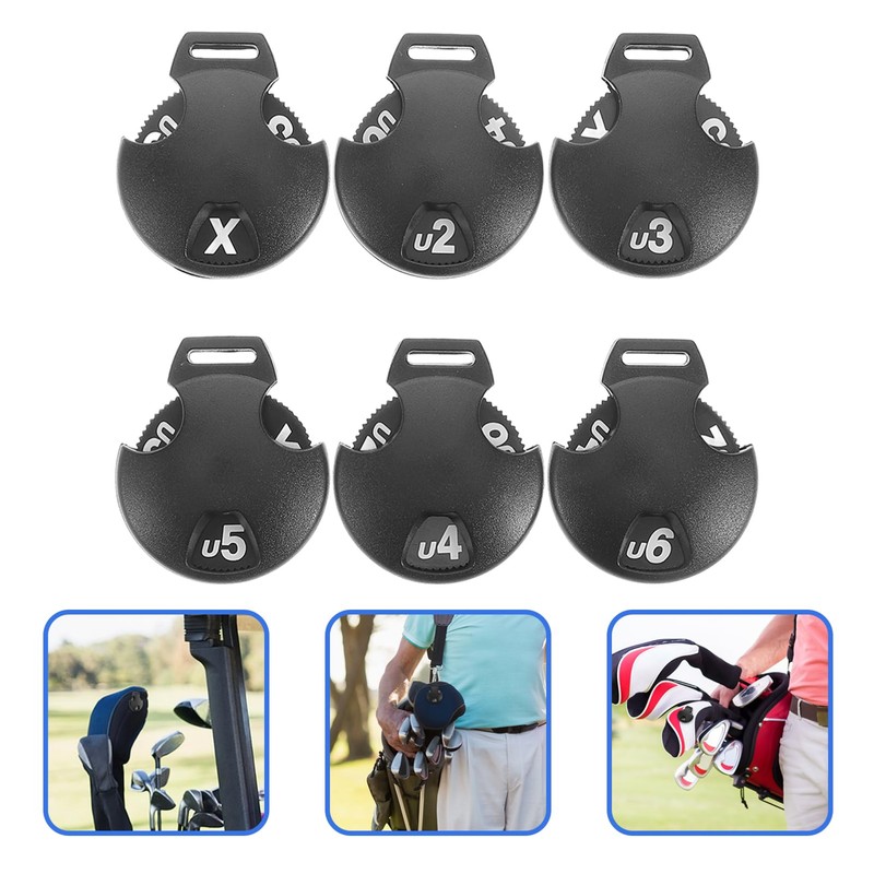 SUPVOX 6pcs Plastic Golf Headcover Number Tags Rotating Golf Club