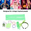 80s Earring Neon Headband Set Accessories Silicone Light Bracelets Headband