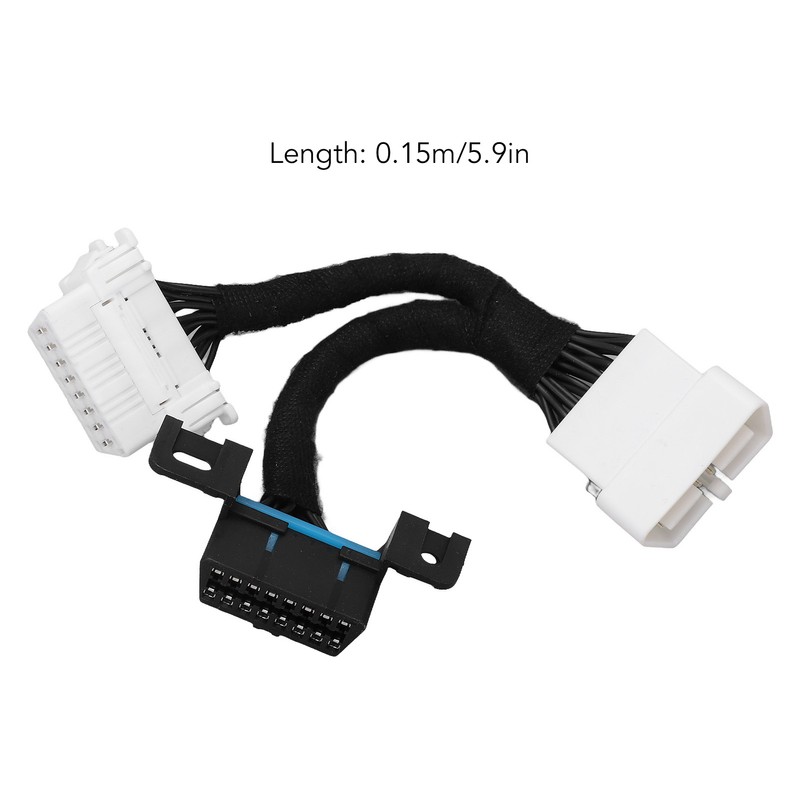 0.15m 16Pin OBD2 Splitter Extension Y Cable Male to Dual