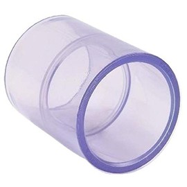 Clear PVC Pipe Fitting (bluish tint): Coupling, Schedule 40/80, 1 1/4 Inch PVC Pipe Socket (1.660 Inch ID)