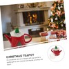 Ciieeo 1 Set Ceramic Teapot Set with Christmas Tree Design