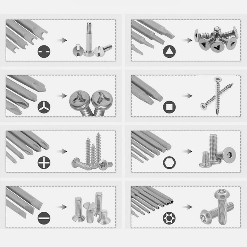 50pcs Extra Long Security Bit Set CR V ABS Square