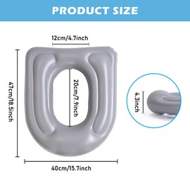 Inflatable Toilet Seat Cushion, Toilet Seat Covers with Suction Cup, Height-Adjustable Toilet Seat Cover, Waterproof Toilet Seat Cover, Toilet Attachment for Adults, Disabled Seniors