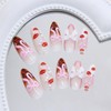 24Pcs Leopard French Press on Nails Medium Almond QUNQINLI Fake