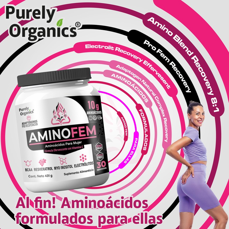 Amino Fem. Con Inositol, Vitamina B9, Pulpa de Uva, Antioxidantes