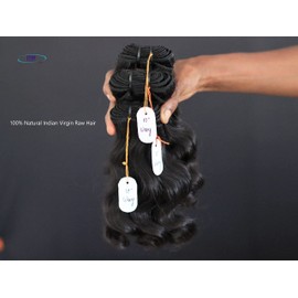 IDM 10” wavy 3 bundles 100% Natural Indian virgin temple raw hair weft bundle